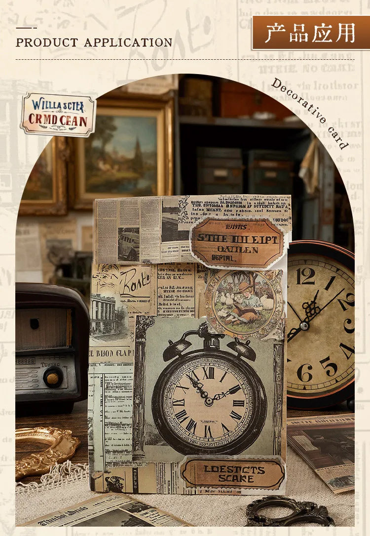 200PCS Vintage Stickers & Scrapbook Papers