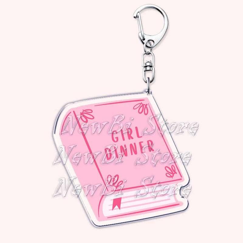 Pink Bookish Keychain Book Lover Bag Charm