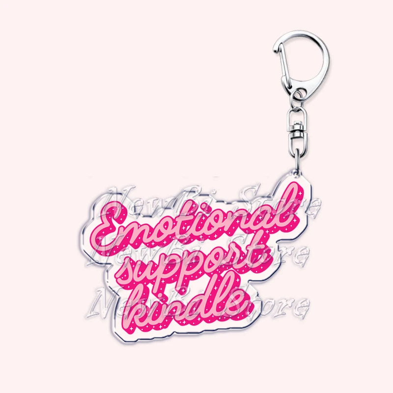 Pink Bookish Keychain Book Lover Bag Charm