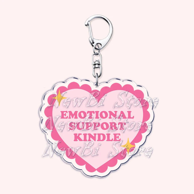 Pink Bookish Keychain Book Lover Bag Charm