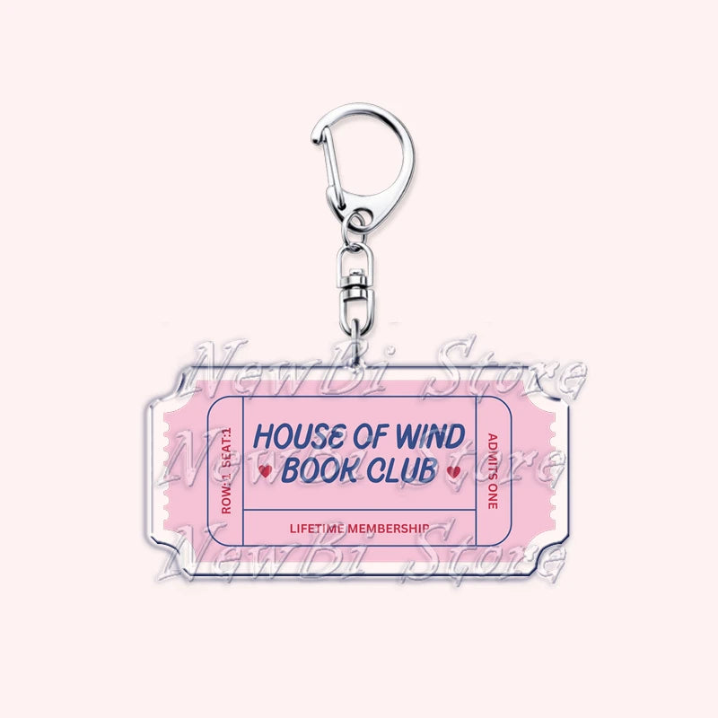 Pink Bookish Keychain Book Lover Bag Charm