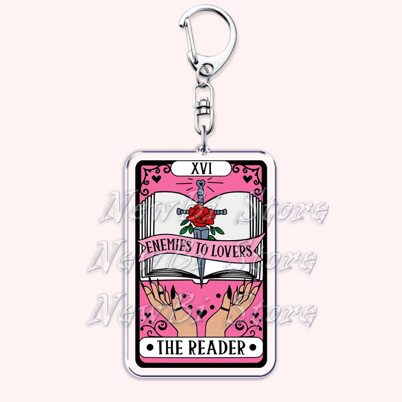 Pink Bookish Keychain Book Lover Bag Charm