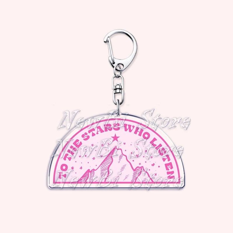Pink Bookish Keychain Book Lover Bag Charm