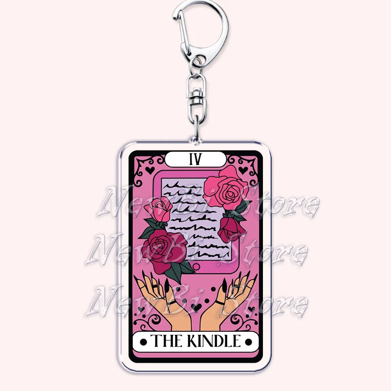 Pink Bookish Keychain Book Lover Bag Charm