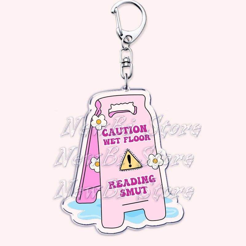 Pink Bookish Keychain Book Lover Bag Charm
