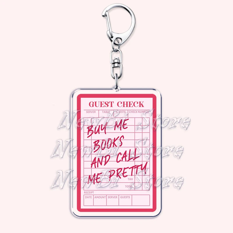 Pink Bookish Keychain Book Lover Bag Charm